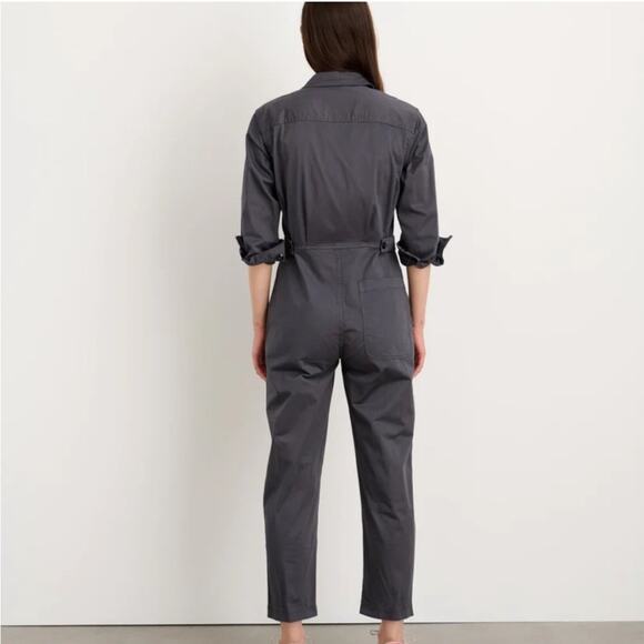 NWT Alex Mill Standard Jumpsuit Iron Grey Cotton Twill Womens Size L - Picture 5 of 11